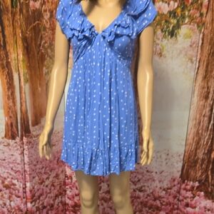 #010 Lulu's Blue Polka Dot Mini Dress